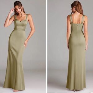 Azazie Denice Moss Green Bridesmaid Dress